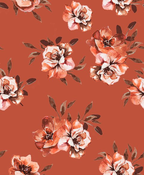 allover roses, painted rose and leaves EX 20963