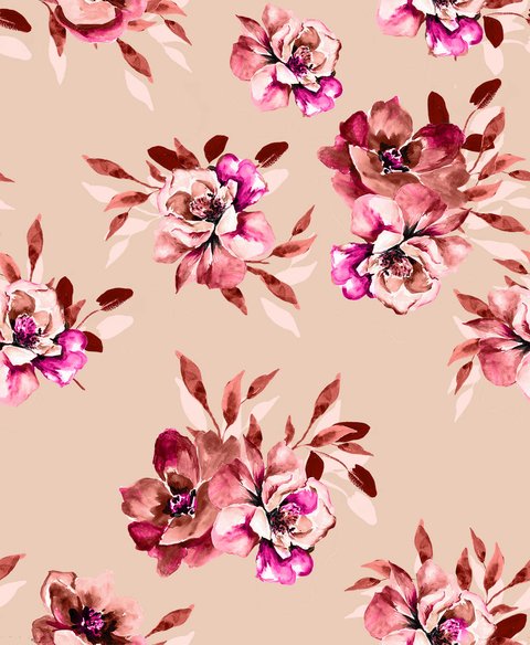 allover roses, painted rose and leaves EX 20963